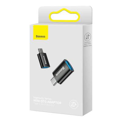 Baseus Ingenuity Series Mini-OTG-Adapter Typ-C auf USB-A 3.1 Schwarz