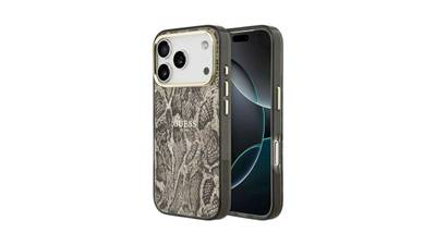 Guess PU 4G Logo Rückschale für iPhone 17 Pro Gold Braun