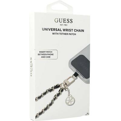 Handy-Lanyard Guess Universal Wirst Chain / Gürtel, Schwarz mit Goldener Kette