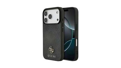Guess PU 4G Metal Logo Rückschale für iPhone 17 Pro Schwarz