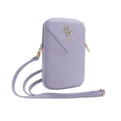 Guess PolyurethanGrained 4G Metal Logo Geldbörse Handytasche Zipper Lila