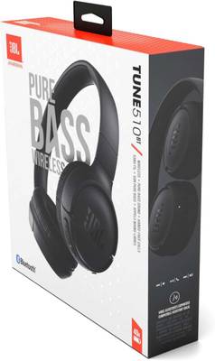 JBL Tune 510BT PureBass On-Ear Wireless Kopfhörer Schwarz