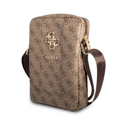 Guess Universal 10 Tablet Case 4G Big Metal Logo Umhängetasche Braun