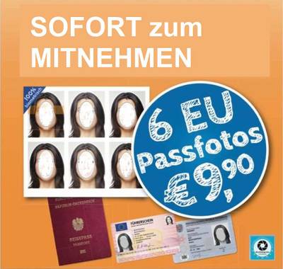 6 Passfotos Sofort zum mitnehmen